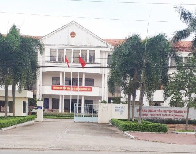 Kỷ luật Chủ tịch huyện kê khai bằng cấp không trung thực - 1 UBND huyện Thạnh Trị, nơi ông Mai Thanh Ngon làm Chủ tịch huyện.