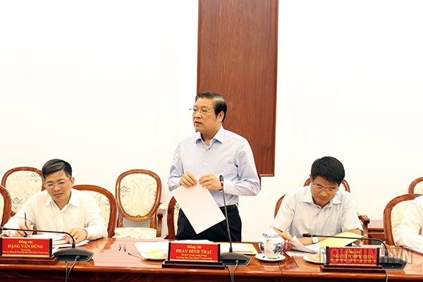 Ông Phan Đình Trạc - Trưởng Ban Nội chính Trung ương phát biểu tại buổi công bố quyết định kiểm tra ngày 28/11 (Ảnh: BNCTW).