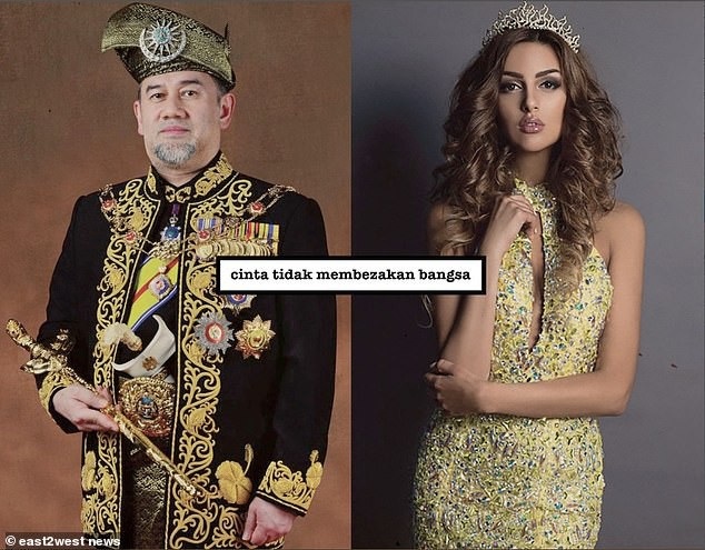 Malaysia không hay biết Nhà vua kết hôn với cựu hoa hậu Nga - 2
Nhà vua Malaysia Sultan Muhammad V và cựu hoa hậu Nga (Ảnh: East2west)