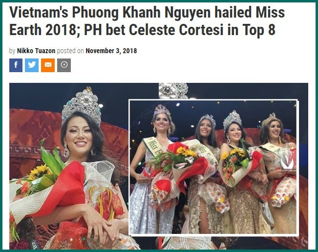 Báo chí quốc tế viết gì về tân Hoa hậu Trái Đất 2018 - Nguyễn Phương Khánh? - Ảnh 7. Báo chí quốc tế viết gì về tân Hoa hậu Trái Đất 2018 - Nguyễn Phương Khánh? - Ảnh 7.