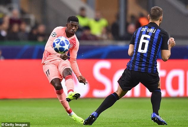 Barcelona đánh rơi chiến thắng trước Inter tại Meazza - 3
Dembele chơi khá năng nổ ở trận đấu này