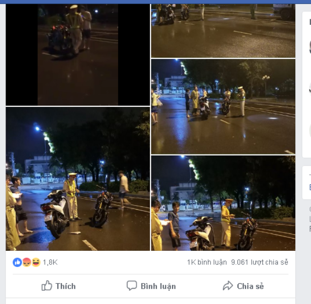 Công an Quy Nhơn thông tin vụ CSGT "bất ngờ té ngửa" khi nói chuyện với dân - 1
Hình ảnh liên quan đến vụ CSGT TP Quy Nhơn bất ngờ té ngửa khi đang nói chuyện với dân (ảnh Facebook).