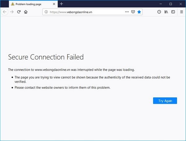 Trang web của VFF lại “sập” ngay khi vừa mở bán trực tuyến trận chung kết AFF Cup - 2 Các trang web bán vé trực tuyến của VFF bị lỗi không thể truy cập được hoặc chỉ hiển thị trang trắng không có nội dung
