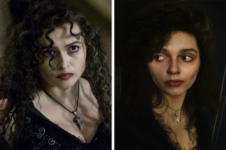 Bất ngờ với cô gái có tài biến hoá thành các nhân vật nổi tiếng - 13 Bellatrix Lestrange trong phim “Harry Potter” có lẽ cũng chỉ gầy guộc, ma mị được đến nhường này