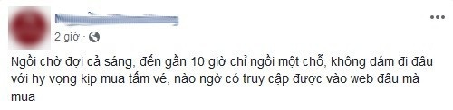 Dân mạng "kêu trời" vì không mua được vé từ VFF, giá "chợ đen" tăng phi mã - 3 Một chia sẻ bức xúc của người dùng Facebook
