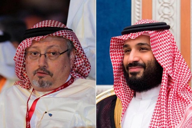 
Thái tử Mohammed bin Salman (phải) và nhà báo Khashoggi (Ảnh: EPA, AFP)
