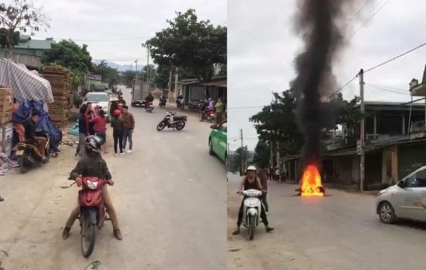 Hiện trường vụ việc (Ảnh cắt từ clip).