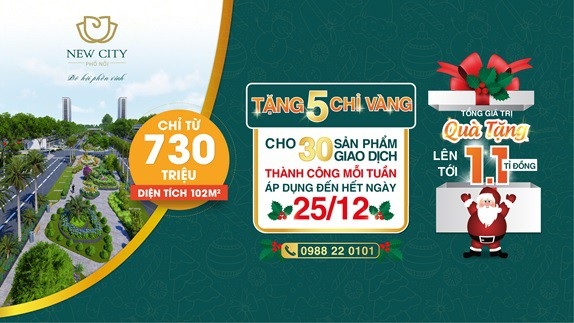 Ưu đãi “khủng” hơn 1,1 tỷ đồng ở dự án địa ốc dậy sóng Hưng Yên - 1 Chương trình quà tặng ưu đãi “khủng” New City Phố Nối trị giá lên tới 1,1 tỷ.