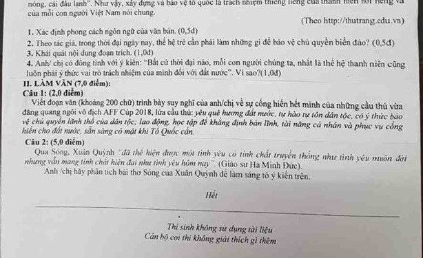 Nhiều ý kiến quanh đề Văn hỏi “học trò nghĩ gì về nhà vô địch AFF Cup?” - Ảnh 1. Nhiều ý kiến quanh đề Văn hỏi “học trò nghĩ gì về nhà vô địch AFF Cup?” - Ảnh 1.