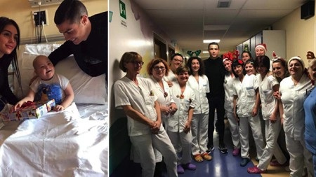 C.Ronaldo mang “phép màu năm mới” đến với các fans nhí trong bệnh viện - Ảnh 1. C.Ronaldo mang “phép màu năm mới” đến với các fans nhí trong bệnh viện - Ảnh 1.