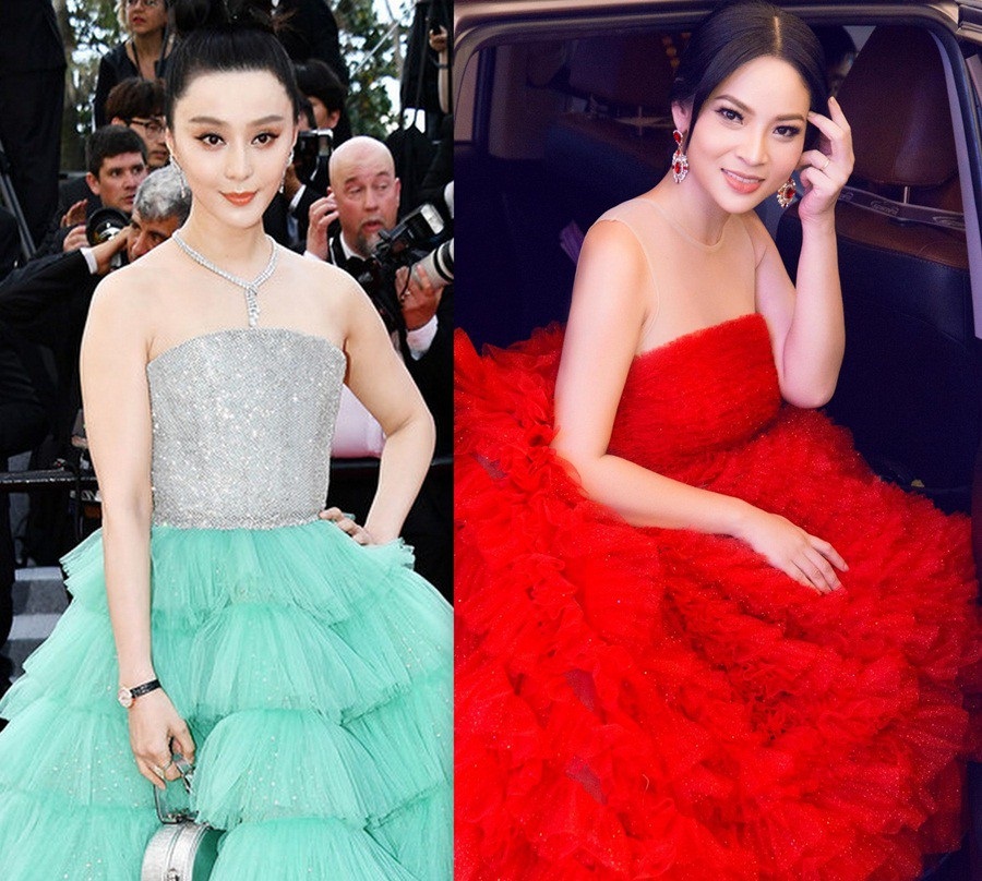 Á khôi 4 con bị nghi mặc giống Phạm Băng Băng tại Cannes 2018 - Ảnh 4. Á khôi 4 con bị nghi mặc giống Phạm Băng Băng tại Cannes 2018 - Ảnh 4.