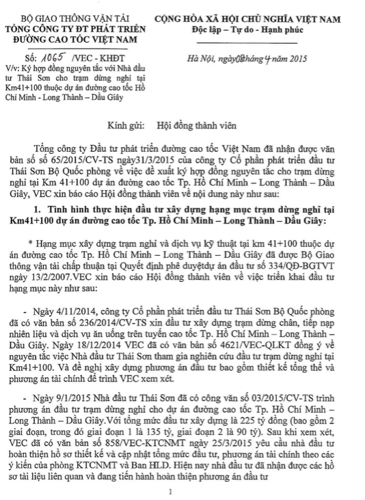 Có hay không việc ông Mai Tuấn Anh và “Út trọc” “thâu tóm” trạm dừng nghỉ trên cao tốc? - 1 Có hay không việc ông Mai Tuấn Anh và “Út trọc” “thâu tóm” trạm dừng nghỉ trên cao tốc? - 1