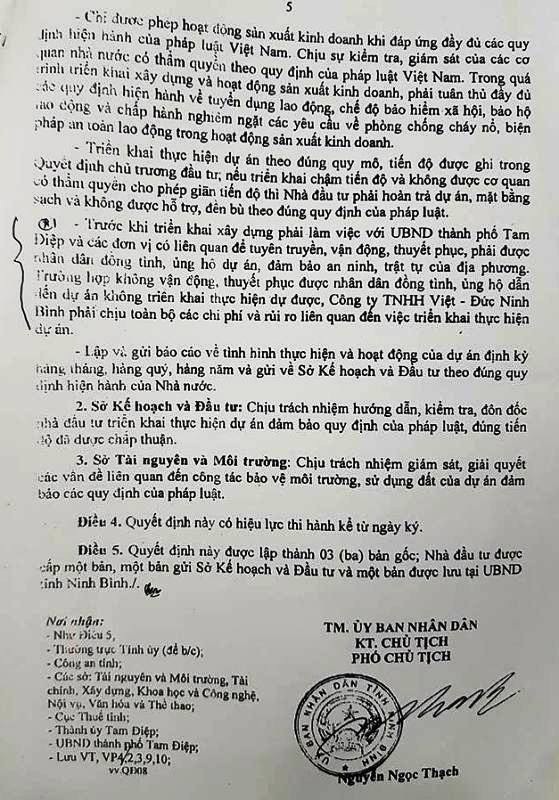 Ninh Bình: Những “khuất tất” xung quanh dự án đài hóa thân bị dân kịch liệt phản đối! - 2 Quyết định 958 của UBND tỉnh Ninh Bình, nêu rõ các điều kiện với nhà đầu tư là phải được sự đồng thuận từ phía người dân mới được triển khai dự án...