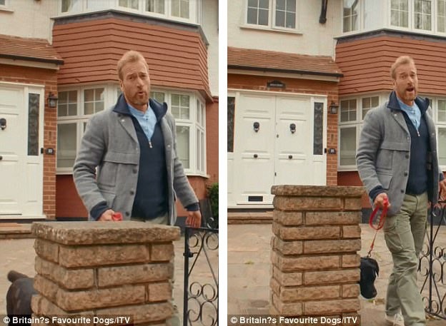 Bạn có nhận ra chi tiết “bất thường” trong tình huống này? - 2 Ben Fogle dắt chú chó của mình đi qua một lối cổng hẹp, dù vậy, ngay cạnh đó là một lối dành cho xe chạy vào sân, rất rộng rãi và chẳng có cánh cổng nào để phải đóng mở.