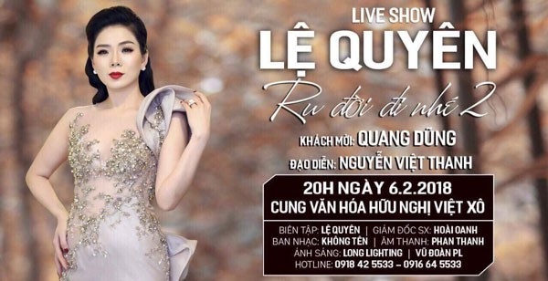 Nghe Lệ Quyên hát: Trịnh Công Sơn mỉm cười, Khánh Ly cũng vỗ tay - 4 Lệ Quyên tiếp tục thực hiện đêm nhạc Trịnh thứ hai Ru đời đi nhé diễn ra ngày 6/2 tại Hà Nội.