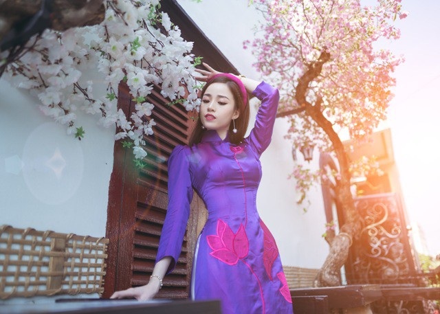 Hoa khôi sinh viên Cần Thơ đẹp dịu dàng đón Xuân - 9