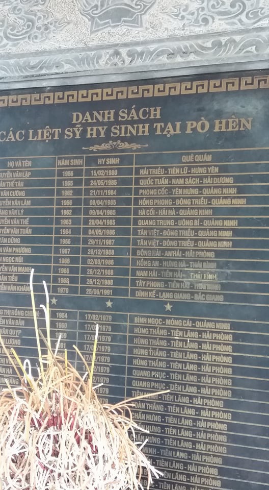 Người lính già và hồi ức về trận chiến Pò Hèn năm ấy - 2 Bia mộ khắc tên các liệt sĩ trong khuôn viên Đài tưởng niệm