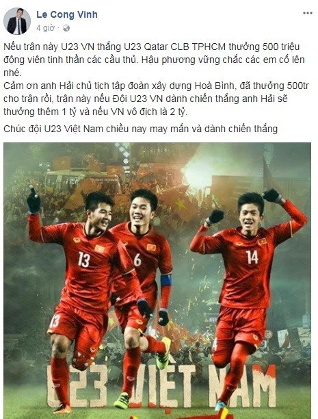 Các sao Việt hứa thưởng cho U23, đã có những ai thực hiện lời hứa? - 7 Các sao Việt hứa thưởng cho U23, đã có những ai thực hiện lời hứa? - 7