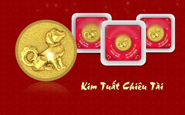 Nhà vàng bung "kim khuyển" và quà tặng câu khách ngày "Vía Thần tài" - 4 Đồng tiền vàng in hình con chó cũng sẽ được tung ra như các linh vật khác của năm trước. Tuy nhiên, nhiều doanh nghiệp cho biết năm nay có thể số lượng lớn hơn.
