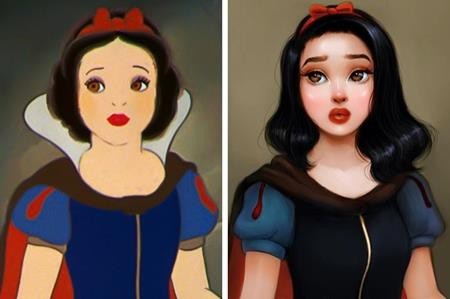 Khi các nàng công chúa Disney được “hồi sinh” ở hiện tại - 11 Diện mạo của Bạch Tuyết trong phim “Snow White and the Seven Dwarfs” (1937) cũng trở nên gần gũi hơn