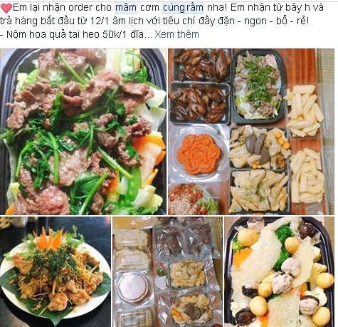 Mâm cỗ cúng rằm tháng Giêng giá nửa triệu hút bà nội trợ - 1
Dịch vụ đặt mâm cỗ cúng rằm tháng Giêng hút khách. Ảnh: Lâm Anh