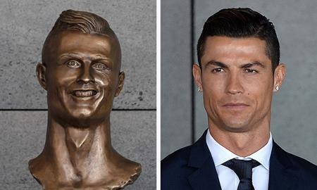 Bước sang tuổi 33, C.Ronaldo có cả ngàn lí do để yêu ghét đong đầy - 7 Ngay cả những bức tượng “thảm họa” của C.Ronaldo cũng trở thành chủ đề chê cười của anti-fans.