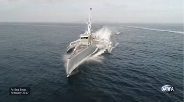 "Sát thủ" chống ngầm Thợ săn biển của Mỹ - 1
Tàu chống ngầm Sea Hunter (Ảnh: DARPA)