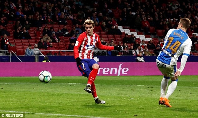 Griezmann ghi 4 bàn, Atletico chỉ còn kém Barcelona 4 điểm - 3
Trong hai trận đấu gần đây nhất, Griezmann đã ghi tổng cộng 7 bàn