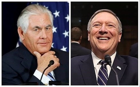 Chính sách ngoại giao của Mỹ thay đổi ra sao dưới thời Mike Pompeo? - 1
Ngoại trưởng Mỹ Rex Tillerson (phải) và ông Mike Pompeo, giám đốc Cục tình báo trung ương Mỹ (CIA) (trái). Ảnh: CNN.