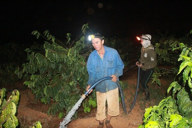 Người dân trắng đêm "giành"... nước tưới - 1 Ông Đinh Văn Tâm (thôn Ya Mua, xã Bầu Cạn, huyện Chư Prông) chia sẻ: “Vì nước ban ngày thường yếu và lại nhiều người giành nhau nên hay xảy ra tình trạng thiếu nước. Vì vậy tôi trực đêm để thì nước sẽ mạnh hơn…