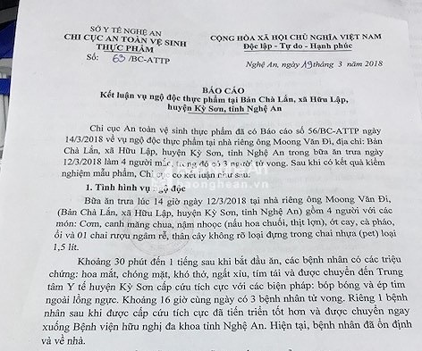 Chi cục An toàn vệ sinh thực phẩm Nghệ An đã nhận định: Vụ ngộ độc trên nghi do uống rượu ngâm cây, rễ là loại cây rừng không xác định loại. Ảnh: Báo Nghệ An.
