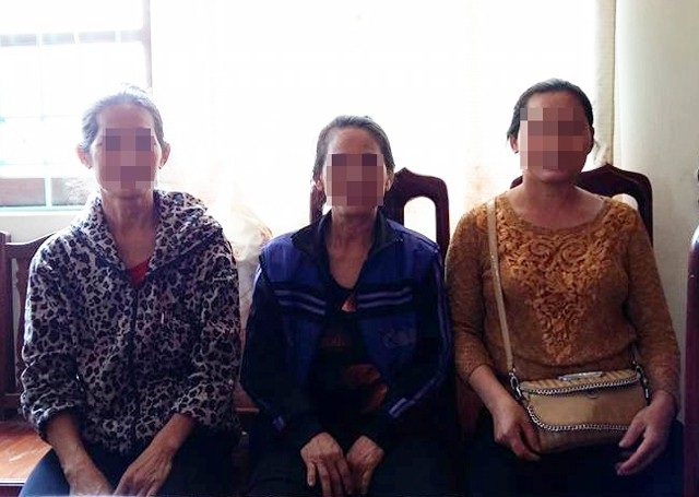 Lô Thị H., Lô Thị T. và Hà Thị C. thời điểm được giải cứu (ảnh tư liệu)