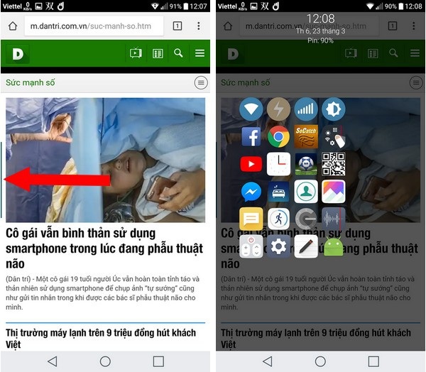 Cách hay giúp sử dụng smartphone màn hình lớn bằng một tay - 6 Cách hay giúp sử dụng smartphone màn hình lớn bằng một tay - 6