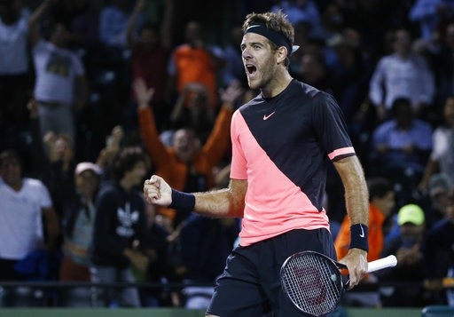 Miami Open: Hạ Raonic, Del Potro vào bán kết gặp Isner - 1
Del Potro giành vé vào bán kết Miami Open