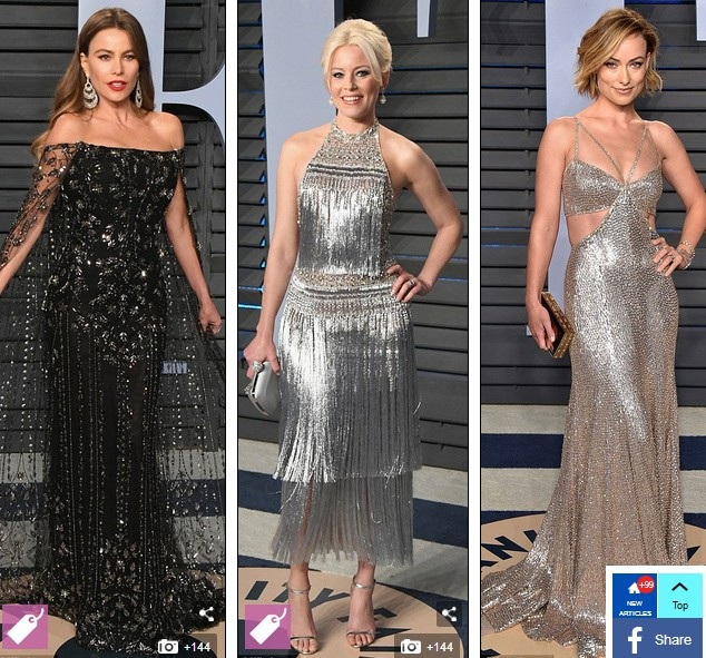 Choáng váng với người đẹp phô trọn "vòng một" trong tiệc Oscar - 21
Sofia Vergara, Elizabeth Banks và Olivia Wilde