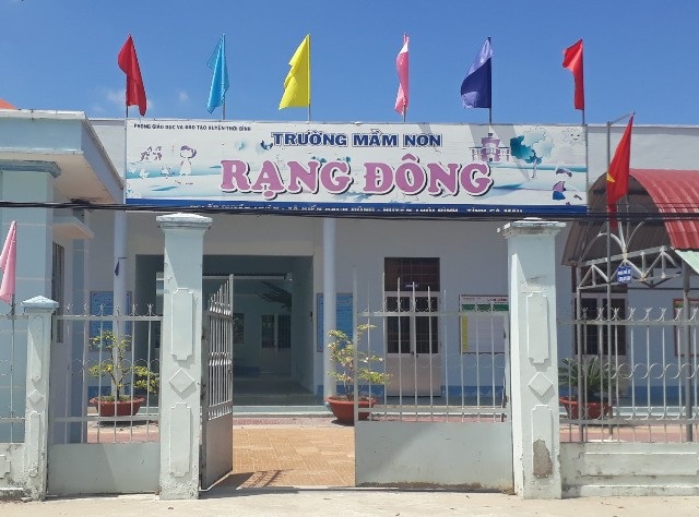 Trường Mầm non Rạng Đông, xã Biển Bạch Đông, huyện Thới Bình, tỉnh Cà Mau.