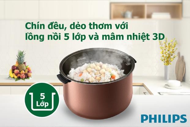 Ấm vị cơm lành, mẹ thảnh thơi xuân mới - 2 Nồi cơm điện Philips giúp mẹ chuẩn bị cơm chín đều, dẻo thơm, ngọt thanh và luôn ấm nóng như vừa mới nấu suốt 48 giờ.