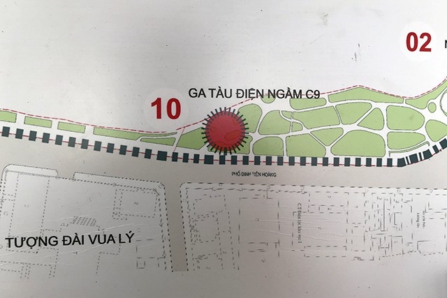 Hà Nội lấy ý kiến dân xây ga tàu điện ngầm cạnh Hồ Gươm - 1 Vị trí Hà Nội dự kiến xây dựng ga tàu điện ngầm C9 cạnh hồ Hoàn Kiếm