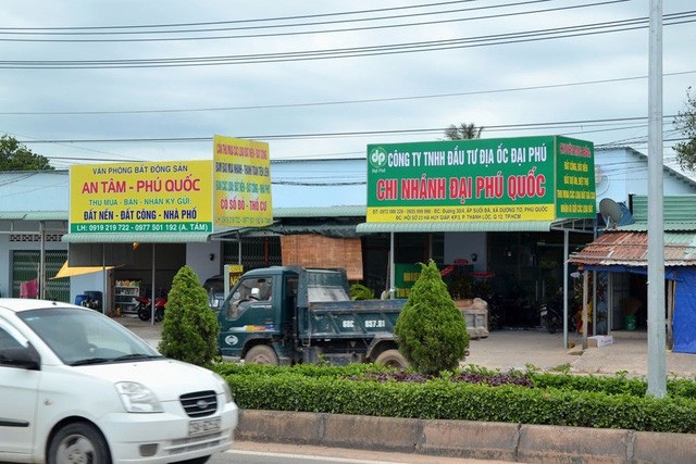 Nhiều dịch vụ mua bán đất đai mọc lên như nấm sau mưa ở Phú Quốc, Kiên Giang. Ảnh: Lao Động.