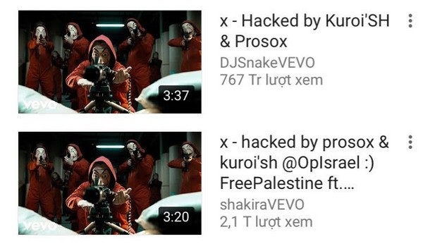 Hàng loạt video có tỷ lượt xem bị hack và xóa trên Youtube - 2 Nhiều video của các nghệ sĩ nổi tiếng khác cũng bị đổi tên và xóa khỏi Youtube