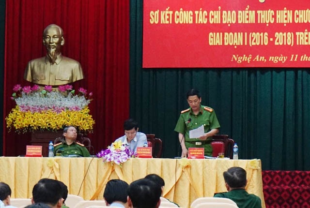 Số lượng lớn nạn nhân các vụ mua bán người có nhu cầu... làm gái mại dâm - 1 Đại tá Nguyễn Mạnh Hùng – Phó GĐ Công tỉnh Nghệ An phát biểu tại Hội nghị sơ kết công tác chỉ đạo điểm thực hiện chương trình phòng chống mua, bán người giai đoạn 1 (2016-2018)