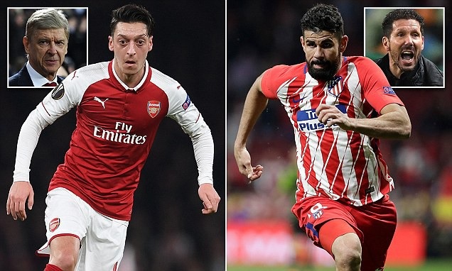 Arsenal đối đầu Atletico ở bán kết Europa League - 2
Ozil sẽ có cuộc đối đầu với Diego Costa ở đại chiến Arsenal-Atletico