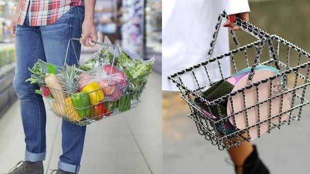 Các mẫu hàng hiệu giá trăm triệu đồng nhìn như cuộn giấy vệ sinh, làn đi chợ - 1 Chiếc túi xách hãng Chanel có giá 12.500 USD (tương đương gần 285 triệu đồng) nhìn không khác gì giỏ inox đựng hàng trong siêu thị. (Nguồn: SGCT)
