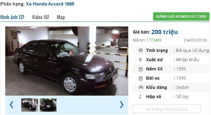 Bán xe Honda Accord 1995 giá 105 triệu  1950347