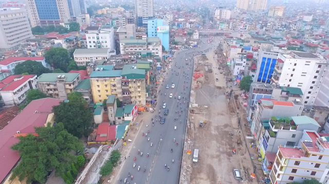 Hà Nội chốt phương án làm đường trên cao từ Vĩnh Tuy đến Ngã tư Sở - 1 Tuyến đường vành đai 2 trên cao dài 5,1 km từ cầu Vĩnh Tuy đến Ngã tư Sở