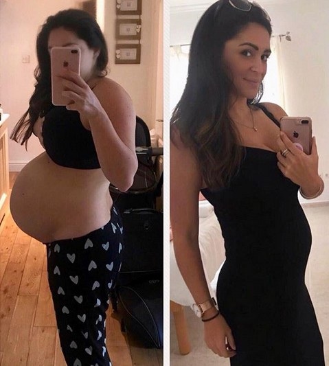 Casey Batchelor bụng bầu bự vẫn gợi cảm - 4
Casey Batchelor chia sẻ hình ảnh bầu bí giai đoạn đầu và hiện tại trên trang cá nhân