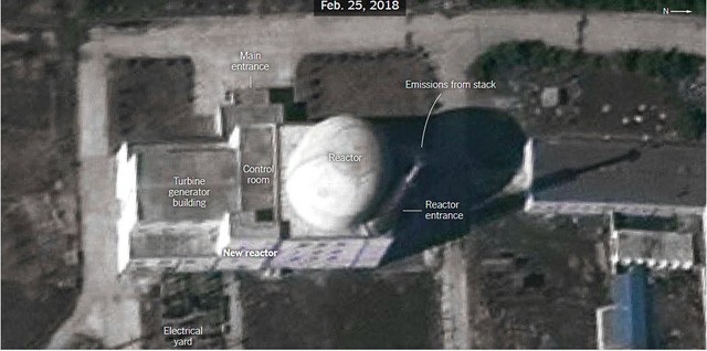 Ảnh vệ tinh chụp một lò phản ứng hạt nhân của Triều Tiên. (Ảnh minh họa: New York Times)