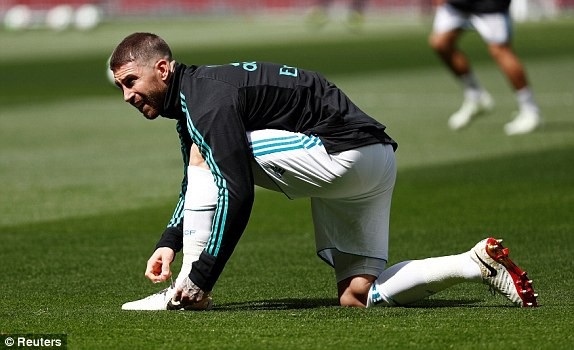 C.Ronaldo ghi bàn, Real Madrid bất phân thắng bại với Atletico - 19
Thủ quân Sergio Ramos của Real Madrid