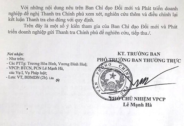 Vụ cổ phần hóa tai tiếng tại HACINCO: Còn lý do bí ẩn gì để trì hoãn? - 6
Ban chỉ đạo đổi mới và phát triển doanh nghiệp Trung ương tuýt còi khẩn cấp dự thảo báo cáo Thủ tướng Chính phủ của Thanh tra Chính phủ.