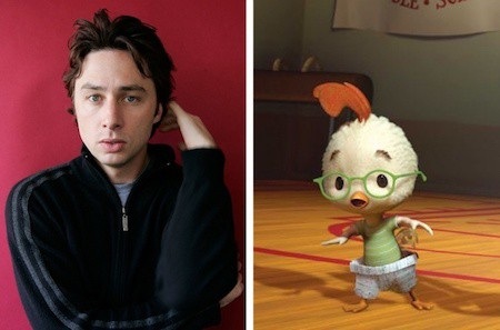Ngỡ ngàng khi các sao đình đám hóa nhân vật hoạt hình - 15 Chú gà Chicken Little nổi tiếng kỳ thực được xây dựng dựa trên nam tài tử Zach Braff